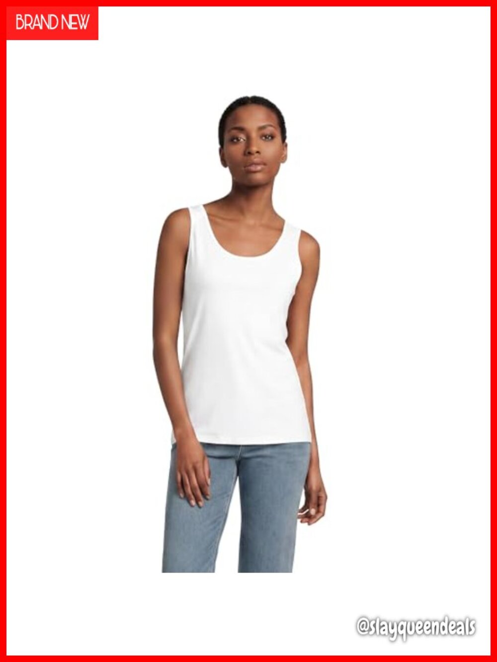Womens Tank Top Cotton Interlock V-Neck Sleeveless Yoga Casual
